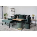 Masă de cafea Vita - aspect stejar cu cadru negru, stil contemporan - imagine 2