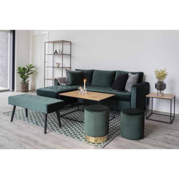 Masă de cafea Vita - aspect stejar cu cadru negru, stil contemporan - imagine 2