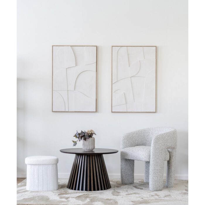 Puf Medford din blăniță - Confort Modern în Alb - imagine 3