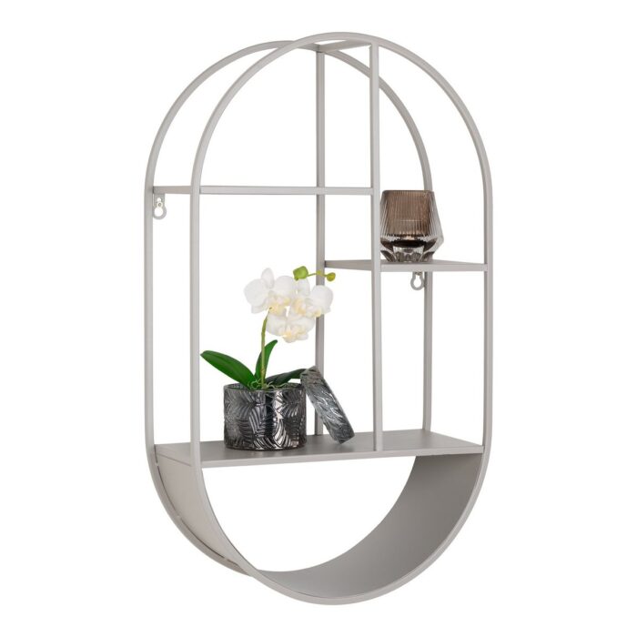 Raft oval de perete Feira - Eleganță industrială în nuanțe de gri - imagine 4