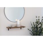 Raft de perete Luxor - Lemn Natural și Metal Negru, 50 cm - imagine 2