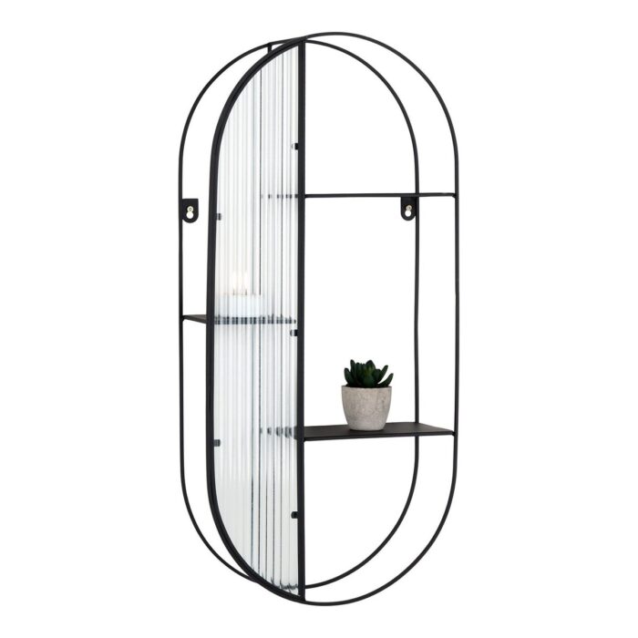 Etajeră Newcastle - Elegantă din sticlă și oțel negru cu 3 rafturi - imagine 4