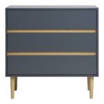 Comodă Elegantă cu 3 Sertare în Gri Închis