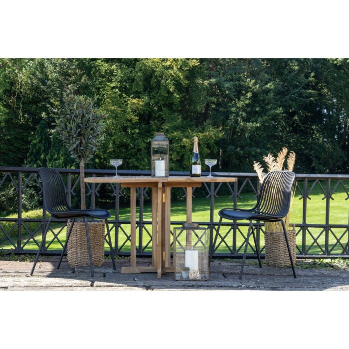 Set 4 Scaune de Grădină Branson - Negre, Stivuibile, Design Modern - imagine 8