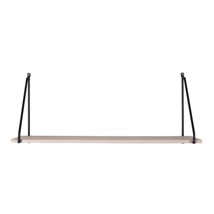 Etajeră Arnhem - Lemn Natural și Metal Negru, Design Scandinav - imagine 3